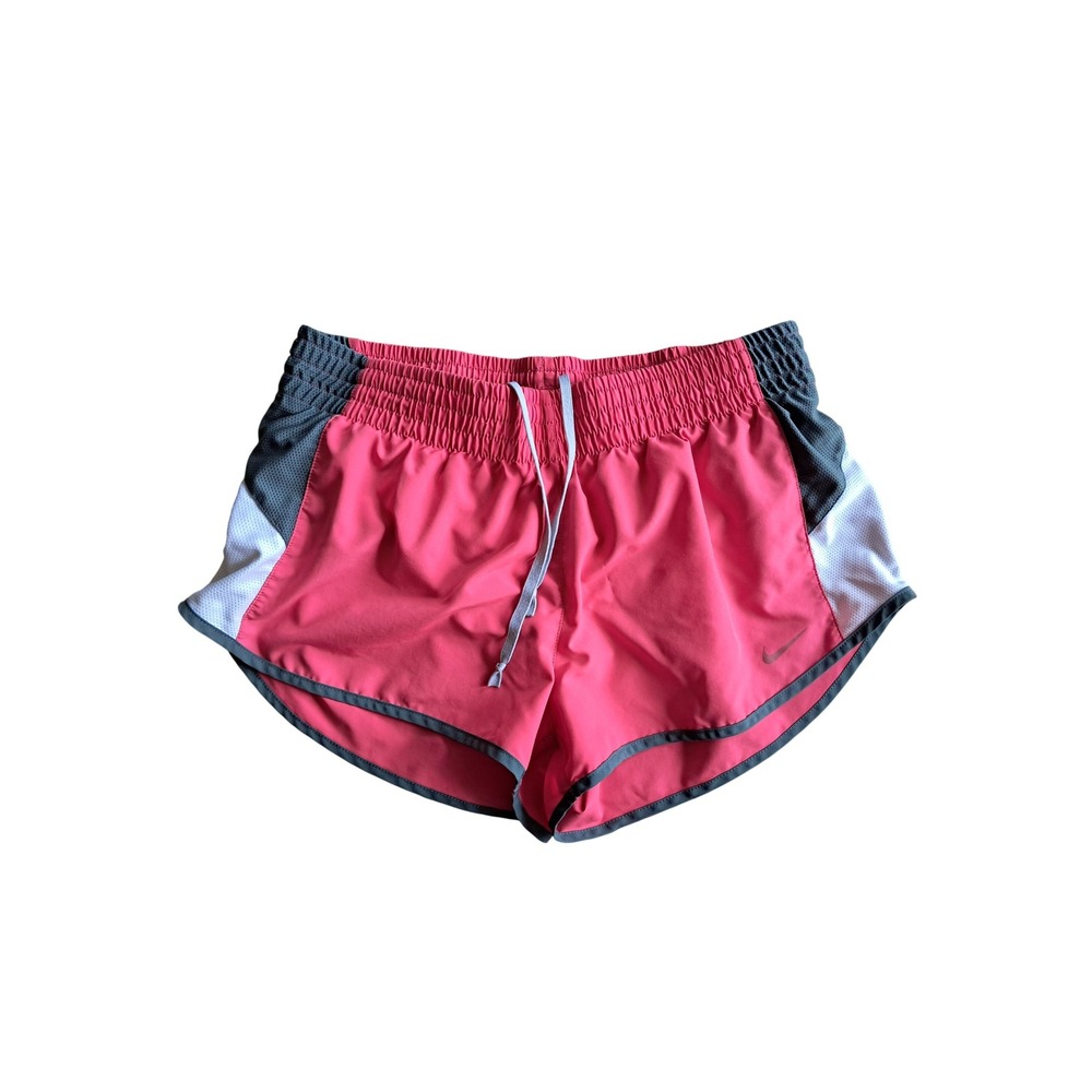 Nike Dri-FIT Women's Running Shorts Pink Grey White Mesh Size M Athletic‎ Gym